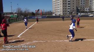 UMass Boston Softball vs Bridgewater State University Game 1 Highlights 33118 [upl. by Nageek]