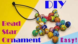 African Glass Beads  DIY Christmas Star Ornament Beaded Decoration Fast easy no tools  Tribalgh [upl. by Carmon]