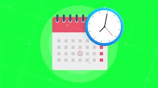 Calendar and clock icon Wall calendar Important schedule appointment date Motion graphics [upl. by Eisele]