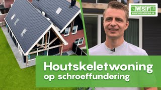 HOUTENSKELET woning op SCHROEFFUNDERING  Weenk Schroeffundering [upl. by Norby]