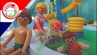 Playmobil filmpje Slijm en schuimpartij in Aquapark  Familie Huizer [upl. by Walworth]