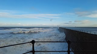 Stormy Sea Waves in Tynemouth 4K [upl. by Amleht]