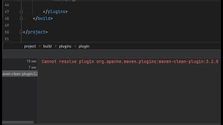 Cannot resolve plugin orgapachemavenpluginsmavencleanplugin320 [upl. by Ayvid]