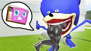 TV WOMAN VS MUTANT SHIN SONIC SHARK In Garrys Mod [upl. by Wilkison]