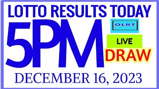 Lotto Results Today 5pm DRAW December 16 2023 swertres results [upl. by Enovad]