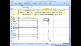 Excel Facil Truco 17 Generar numeros enteros aleatoriamente [upl. by Nairam]