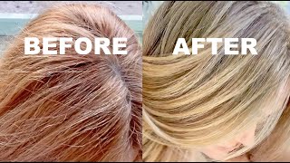 TONING BRASSY ORANGE HAIR AT HOME  Rinsage Tutorial [upl. by Cilo232]