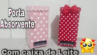 Porta Absorvente com caixa de Leite e tecido [upl. by Lanoil117]