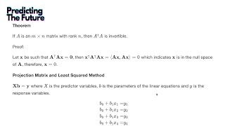 Least Squared Method and Projection Matrix  Regression Analysis [upl. by Eilatam]