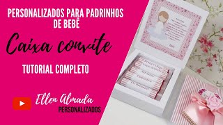 Aprenda o passo a passo de como criar uma Caixa de convite Personalizado para Padrinhos de bebês [upl. by Georas]