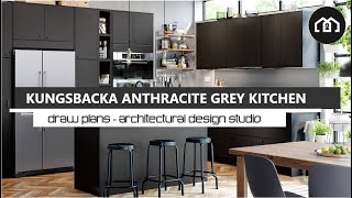 KUNGSBACKA Anthracite Grey Kitchen  Made From Recycled Plastic amp Wood  IKEA Kitchens shorts [upl. by Aleel649]