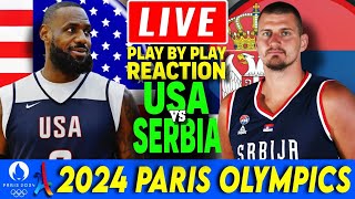 🔴LIVE USA vs Serbia Play by Play Basketball Reaction 2024 Paris Olympics [upl. by Nyllaf]