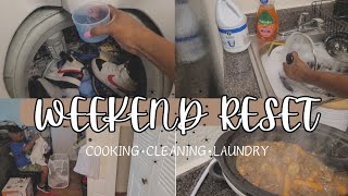 NEW WEEKEND RESET ROUTINE COOKING CLEANING amp LAUNDRY MOTIVATION 2023 [upl. by Andreana]