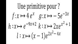 Déterminer une primitive avec la présence de la fonction exponentielle  Terminale [upl. by Malti]