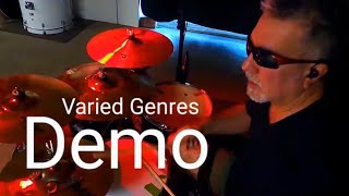 Varied Genres Drumming DEMO  All backing Tracks Drumless [upl. by Ynottirb956]