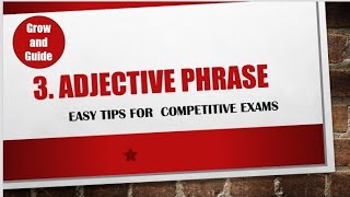 What is an adjective phrase in English  Adjectival phrase [upl. by Zackariah]