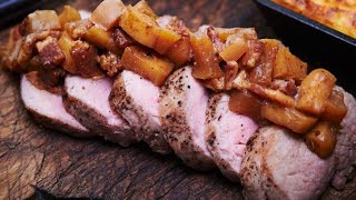 Recette  Rôti de porc fumé aux pommes et aux châtaignes [upl. by Marjory]