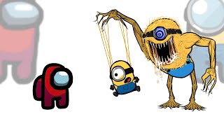 Mini Crewmate Kills Creepy Despicable Me 4 Minions Characters  Among Us [upl. by Icyac]