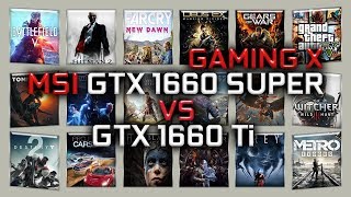 MSI GTX 1660 SUPER GAMING X vs GTX 1660 Ti Benchmarks  59 tests [upl. by Merle]