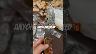 200 Custom Handmade Damascus Steel Fire Pattern Stag Horn Knife made by Magnificent Knives [upl. by Amsab945]