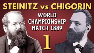 Mikhail Chigorin vs Wilhelm Steinitz  World Championship Match 1889  Round 1 [upl. by Addam]