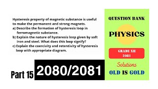 NEB Physics Class 12  Short Answer Questions  Part 15  Hysteresis Loop  Magnetism  Physics [upl. by Ylloh]