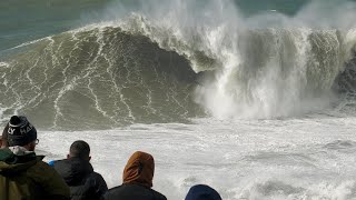 The Giant Waves of Nazaré in Portugal  25 Meters [upl. by Anialem]