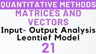 21 Input Output Analysis Leontief Model Matrices amp Vectors MEC103  Kanishka Luthra [upl. by Ennirok691]