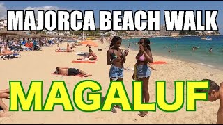 Best Beaches Majorca Mallorca Beach Walk Magaluf Calvia Beach compilation 4K [upl. by Earvin678]