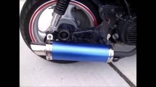 gy6 150cc tuned exhaust [upl. by Nertie]