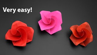 Easiest Origami Rose Ever  How to Fold  Valentines Day Gift [upl. by Matejka]