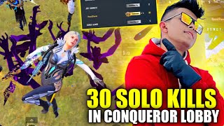 🔥30 SOLO KILLS IN TOP 100 CONQUEROR LOBBY🤯  BGMI CONQUROR LOBBY GAMEPLAY [upl. by Nirra]