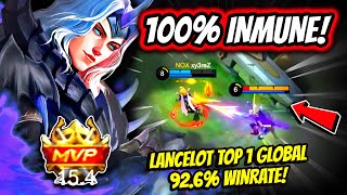 ¡ES INMUNE A CUALQUIER TIPO DE STUN LANCELOT TOP 1 GLOBAL 928 WINRATE  MOBILE LEGENDS [upl. by Enirehtacyram50]