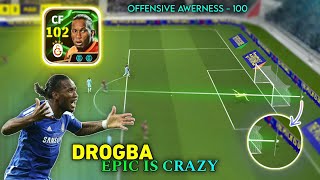 Drogbas 102 CF Card Is an Absolute Beast Review His EPIC Double Booster Card in eFootball [upl. by Aihsotal872]