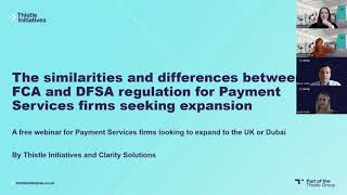 Webinar  The similarities amp differences between FCA amp DFSA regulation for payment services firms [upl. by Lillie]