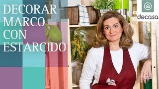 Decorar marco con estarcido Tutorial  Reciclarte [upl. by Nofets]