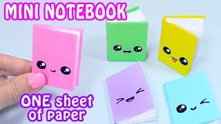 DIY MINI NOTEBOOKS ONE SHEET OF PAPER  DIY BACK TO SCHOOL [upl. by Sisi153]