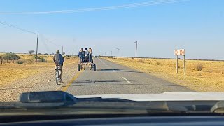 Behind a donkey cart on the road near Stella in South Africa [upl. by Nitsej]