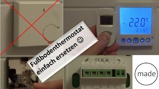 Raumthermostat für Fußbodenheizung  austauschen  anschließen [upl. by Rosenwald]