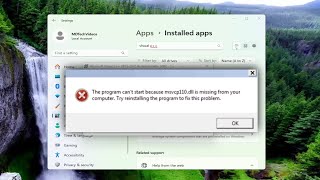Fix ‘msvcp110dll Is Missing From Your Computer’ Issue in Windows Solution [upl. by Zealand]