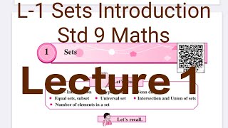 L1 Sets  Easy Explanation  Part 1 Std 9 Maths [upl. by Aicekan]