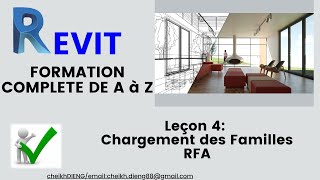 Formation Complète REVIT 19Leçon 4 Chargement des familles RFA [upl. by Eyram]