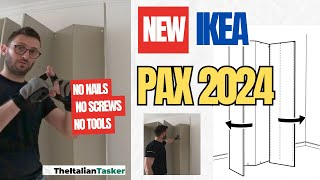 NEW IKEA PAX WARDROBE 2024  no nails no screws no tools [upl. by Chelsae]