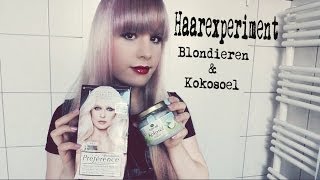 Haarexperiment Blondieren amp Kokosöl [upl. by Colt]