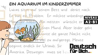 Deutsch für Dich 100 Deutsch lernen mit kurzen Geschichten  Ein Aquarium im Kinderzimmer [upl. by Behn]