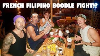 FIGHTER BOYS EATING FILIPINO SNACKS ON A RAINY DAY French Boodle Fight [upl. by Ak614]