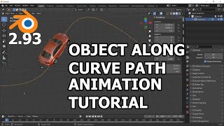 Object Along curve path Animation tutorial in blender 293 [upl. by Carce768]