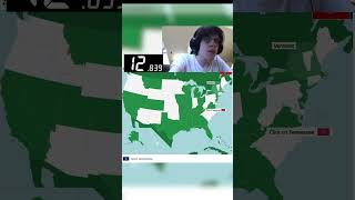 Seterra US 50 States World Record CRAZY REACTION gaming speedrun [upl. by Whitebook]