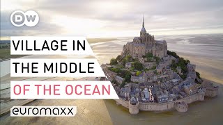 MontSaintMichel  The French Village That Sits Right In The Ocean [upl. by Xantha709]