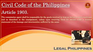 Civil Code of the Philippines Article 1903 [upl. by Duomham729]